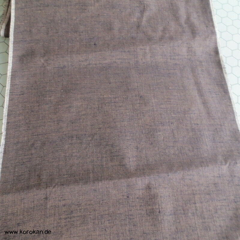 Tanmono Stoffrolle dunkelbrauner Tsumugi Kimono Seide Ballen