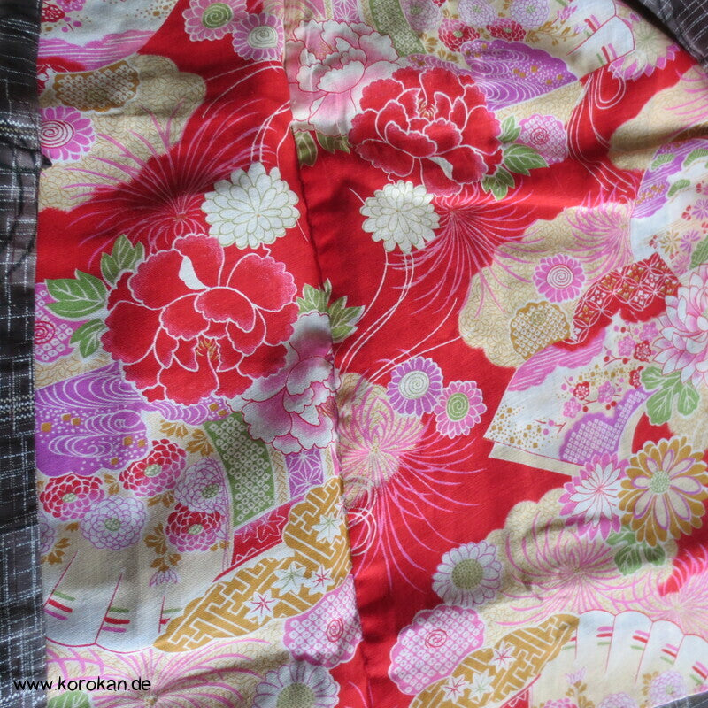 Art Deco Kreise über Karo Haori Kimono Jacke