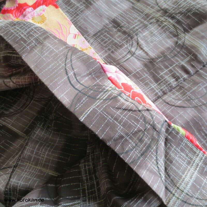 Art Deco Kreise über Karo Haori Kimono Jacke