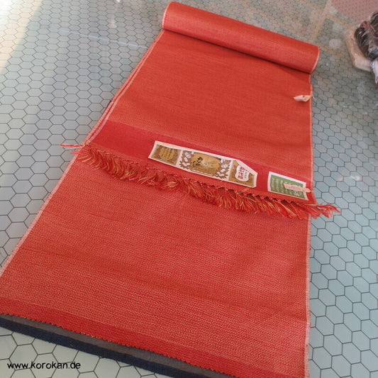 Tanmono Stoffrolle persimmon melierter Tsumugi Kimono Seide Ballen