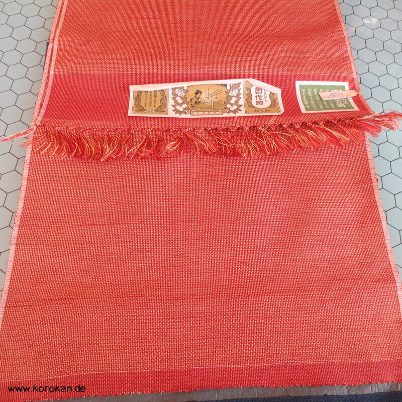 Tanmono Stoffrolle persimmon melierter Tsumugi Kimono Seide Ballen