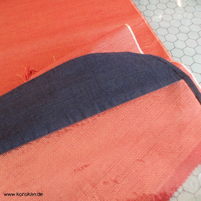 Tanmono Stoffrolle persimmon melierter Tsumugi Kimono Seide Ballen