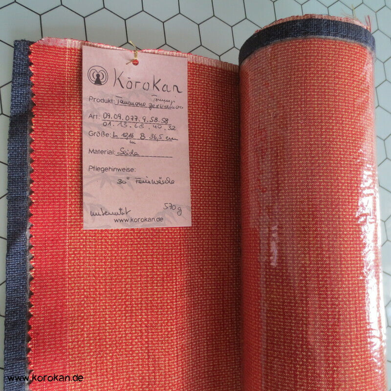 Tanmono Stoffrolle persimmon melierter Tsumugi Kimono Seide Ballen