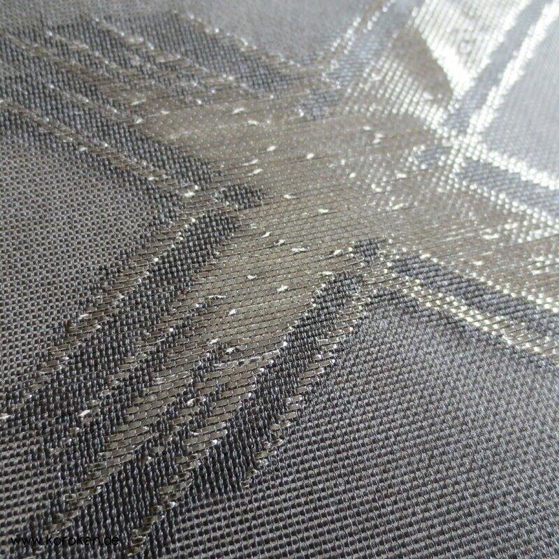 schwarzer Chuya Fukuro Obi, Igeta Gittermuster in Urushi Lack