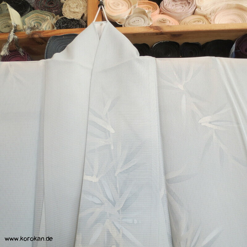 blasseisblauer Bambus Hitoe Kimono Rho Seide