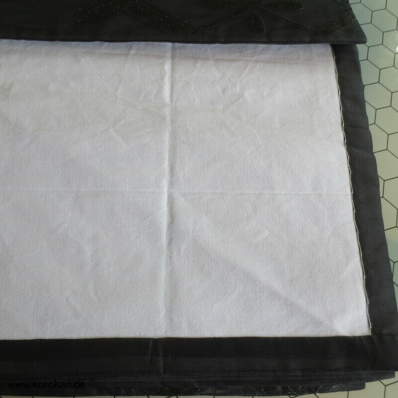 schwarzer Chuya Fukuro Obi, Igeta Gittermuster in Urushi Lack