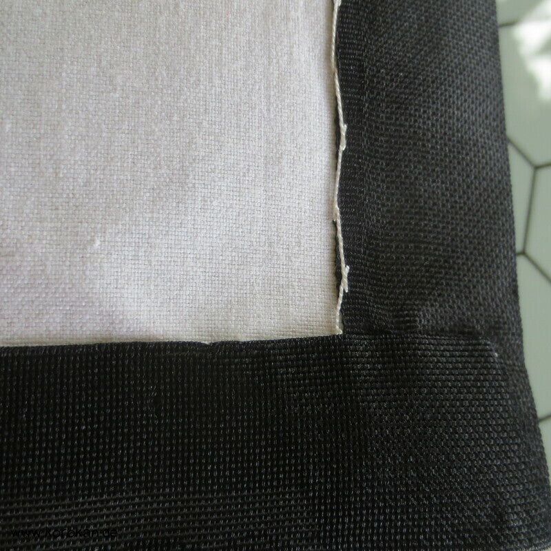 schwarzer Chuya Fukuro Obi, Igeta Gittermuster in Urushi Lack