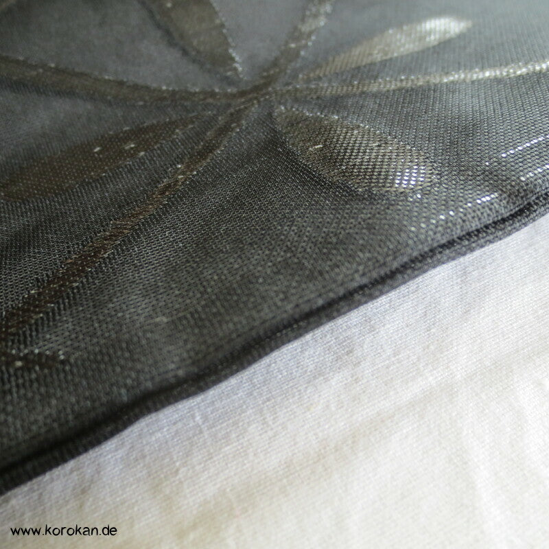 schwarzer Chuya Fukuro Obi, Igeta Gittermuster in Urushi Lack