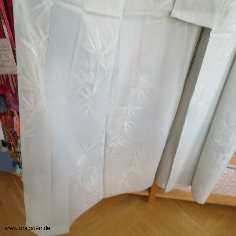blasseisblauer Bambus Hitoe Kimono Rho Seide