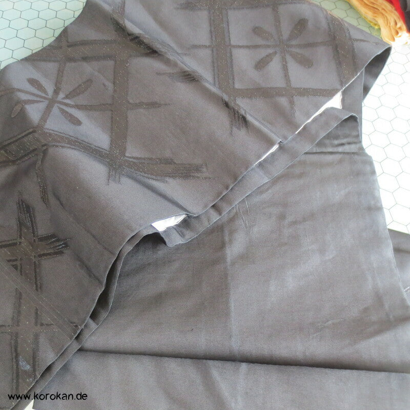 schwarzer Chuya Fukuro Obi, Igeta Gittermuster in Urushi Lack
