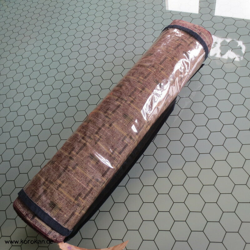 Tanmono Stoffrolle Tsumugi Kimono Seide Ballen Karo Kasuri Druck auf meliertem Grund