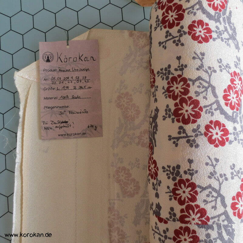 Umezweige Blockdruck Seidencrepe Tanmono