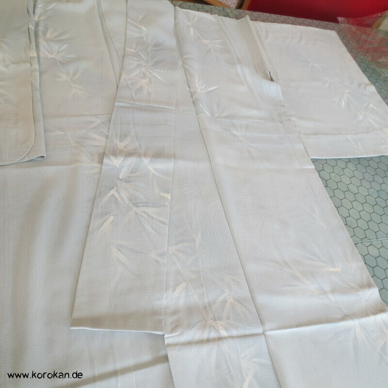 blasseisblauer Bambus Hitoe Kimono Rho Seide