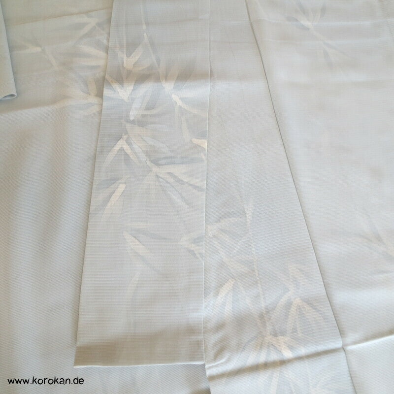 blasseisblauer Bambus Hitoe Kimono Rho Seide