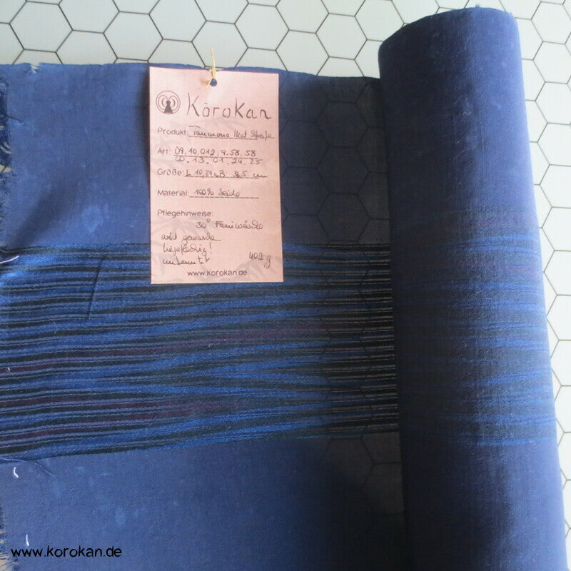 Kasuri Satin Streifen in Kimono Sha Seide Stoffrolle