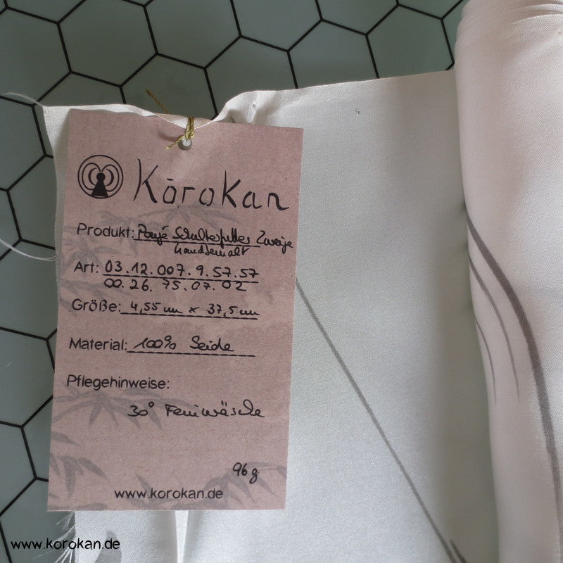 handgemalte Zweige oberes Pongé Seide Haori Futter