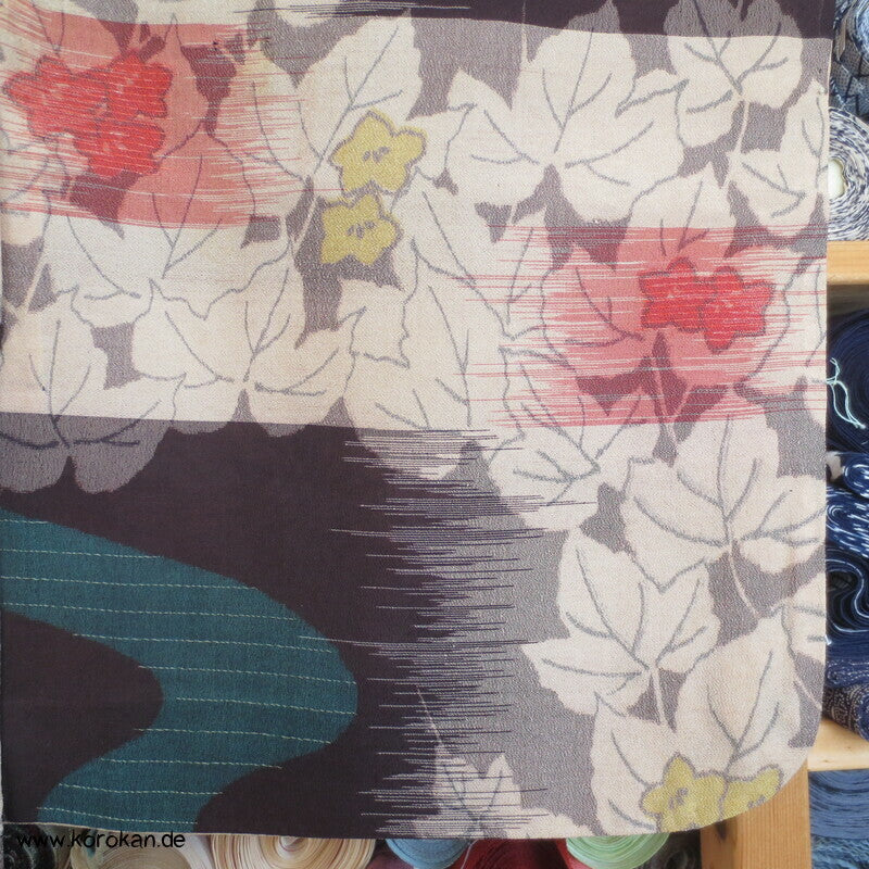 wilde Kasuri Ahornblätter Hitoe Kimono