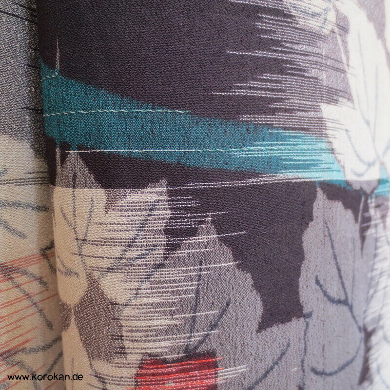 wilde Kasuri Ahornblätter Hitoe Kimono