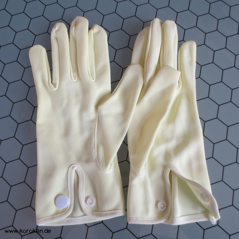 Handschuhe, hellgelb, synthetische Strickware