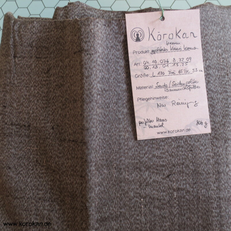 Tsumugi Hausmantel - Seide gepolsterter Komon Kimono