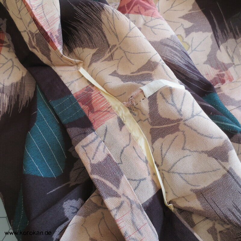 wilde Kasuri Ahornblätter Hitoe Kimono