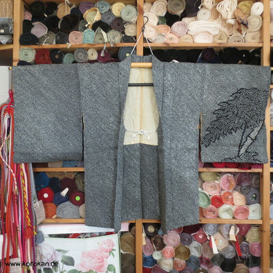 Full Shibori Bambusbusch Haori Jacke - mit Himo