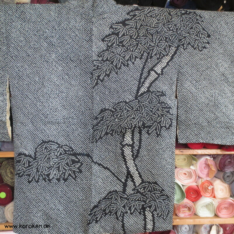 Full Shibori Bambusbusch Haori Jacke - mit Himo