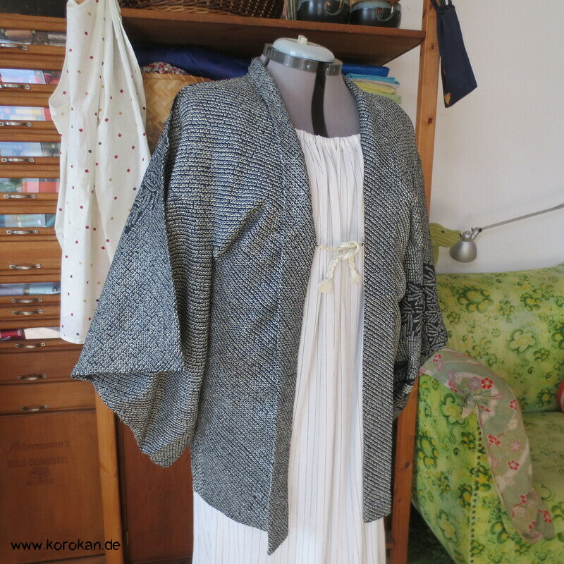 Full Shibori Bambusbusch Haori Jacke - mit Himo