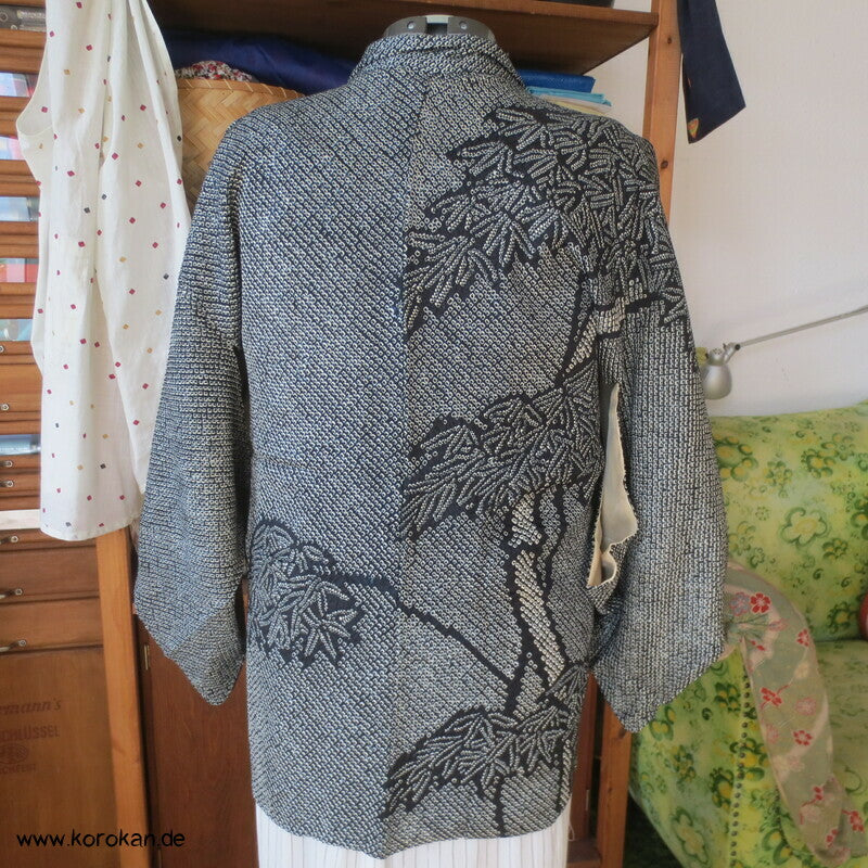Full Shibori Bambusbusch Haori Jacke - mit Himo
