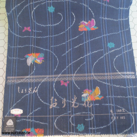 Mandarinenten, Schmetterlinge Kasuri Kimono Wolle Tanmono