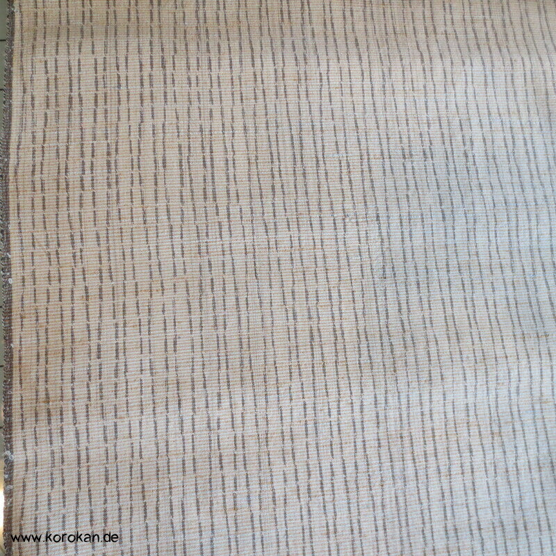 Tanmono Kimono Stoffrolle Tsumugi Seide Kasuri Tatewaku beige grau