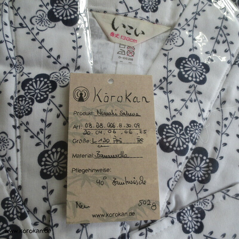 Nemaki Schlaf Kimono,, Sakura Blaudruck
