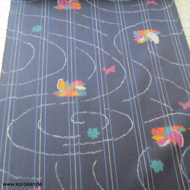Mandarinenten, Schmetterlinge Kasuri Kimono Wolle Tanmono