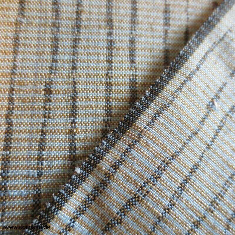 Tanmono Kimono Stoffrolle Tsumugi Seide Kasuri Tatewaku beige grau
