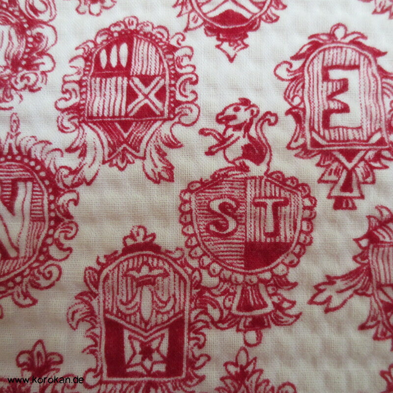 Nemaki Schlaf Kimono, Wappendruck rot