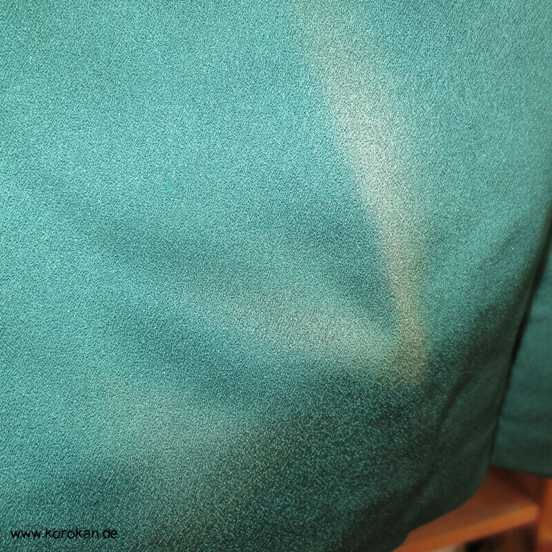 handgemalten Wiesenblumen auf türkis Seiden Haori Kimono Jacke, mit Himo