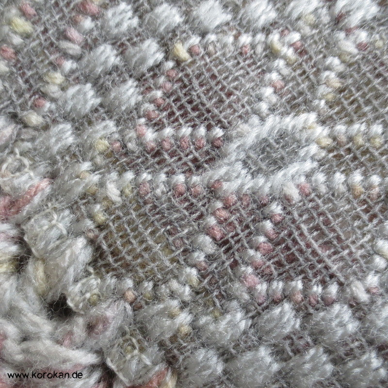 japanischer Kimono Schal aus feiner Wolle (?) mit Häkelei