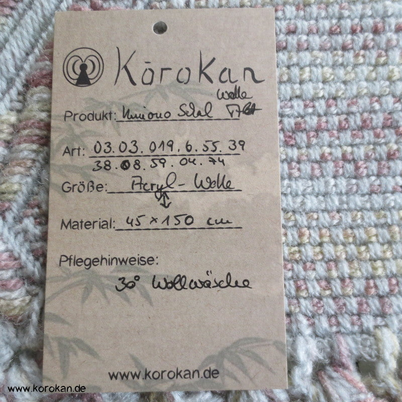 japanischer Kimono Schal aus feiner Wolle (?) mit Häkelei