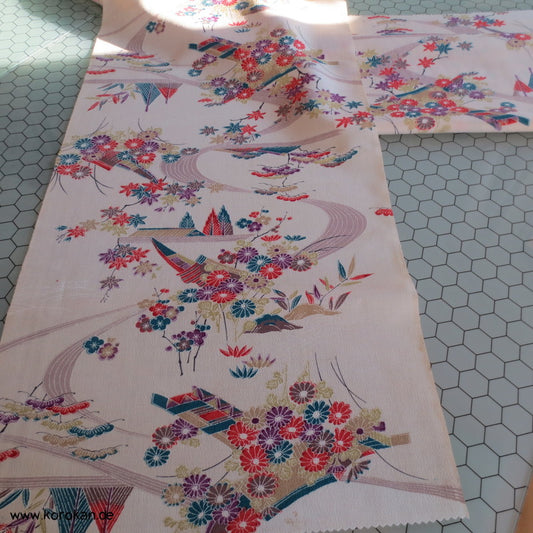 Blüten am Fluss Wolle Kimono Stoffrest