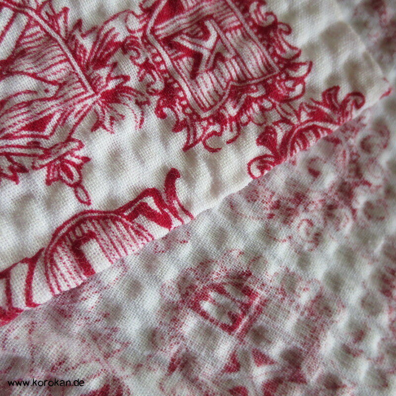 Nemaki Schlaf Kimono, Wappendruck rot