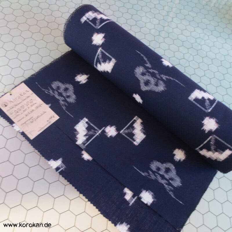 Pinien Kasuri Kimono Wolle Stoffrolle