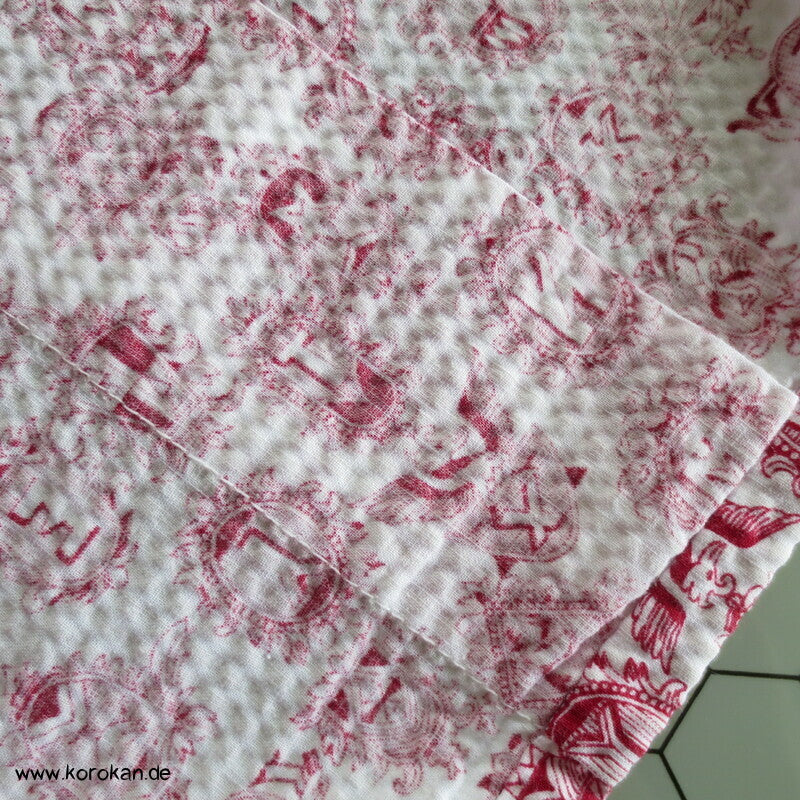 Nemaki Schlaf Kimono, Wappendruck rot