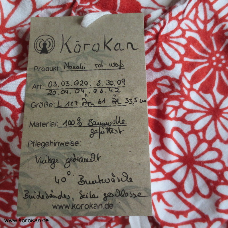 rote Kiku Nemaki - Kimono zum Schlafen