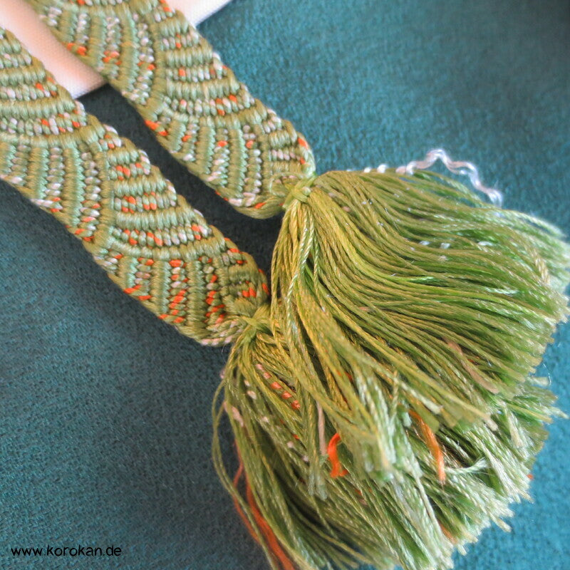 handgemalten Wiesenblumen auf türkis Seiden Haori Kimono Jacke, mit Himo