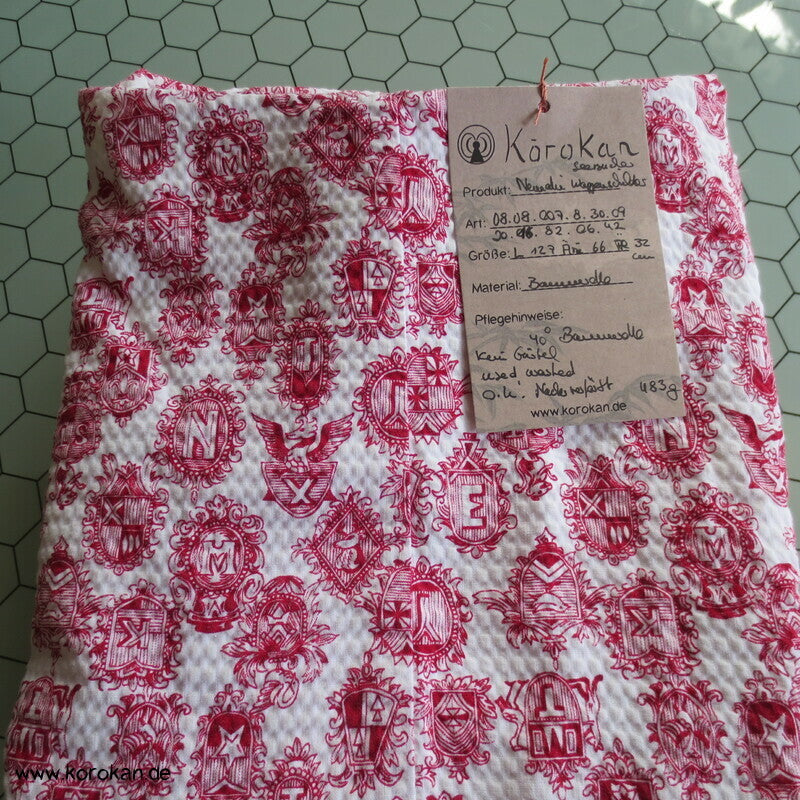 Nemaki Schlaf Kimono, Wappendruck rot