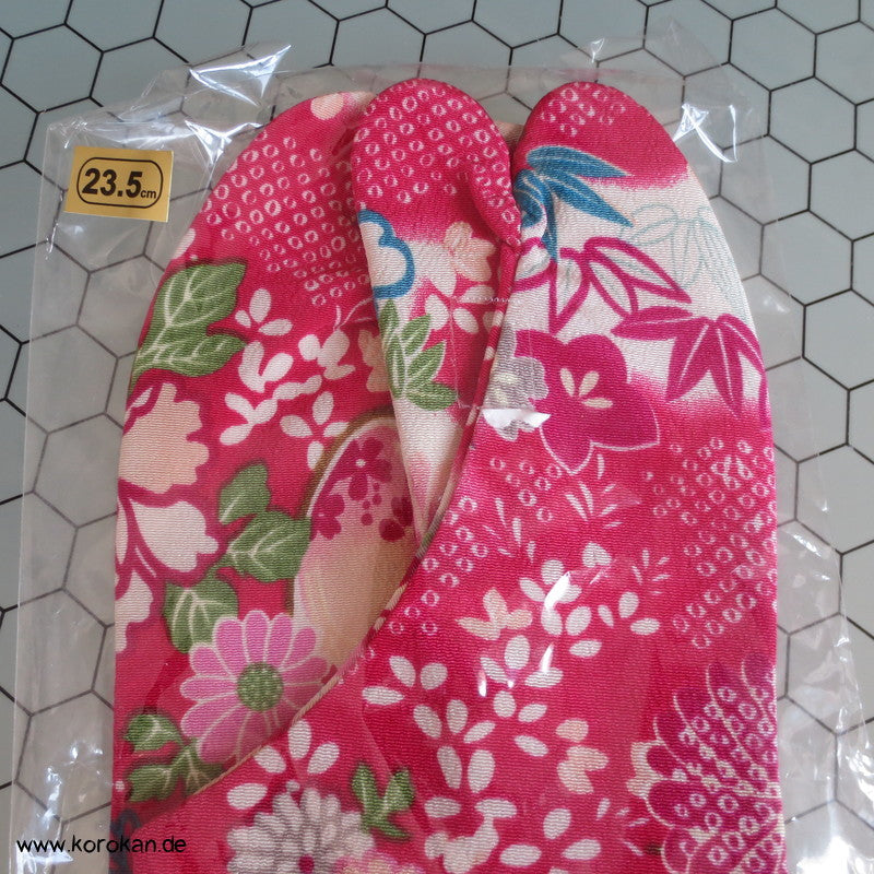 quietschbunte Tabi Socken mit 4 Haken, Gr. 37/38