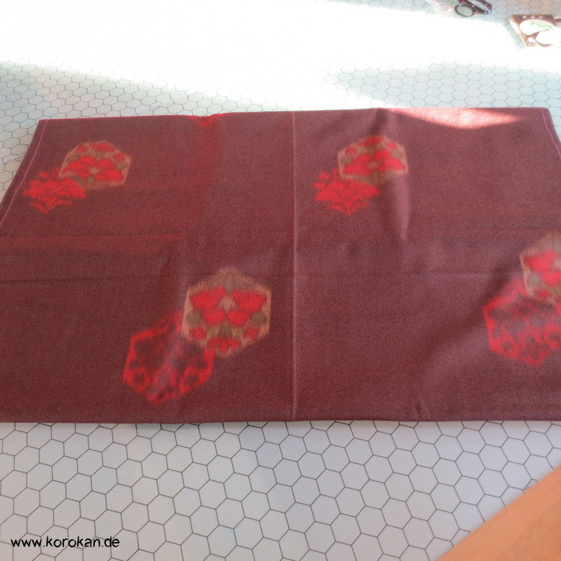 Kikko Muster rot in braun Kimono Wollflanell, doppelte Breite