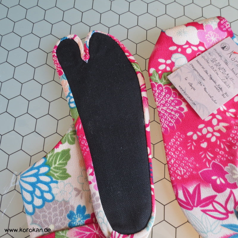 quietschbunte Tabi Socken mit 4 Haken, Gr. 37/38