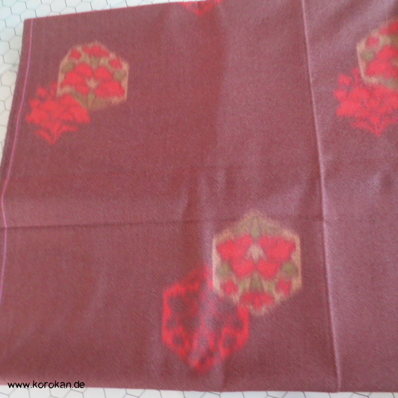 Kikko Muster rot in braun Kimono Wollflanell, doppelte Breite