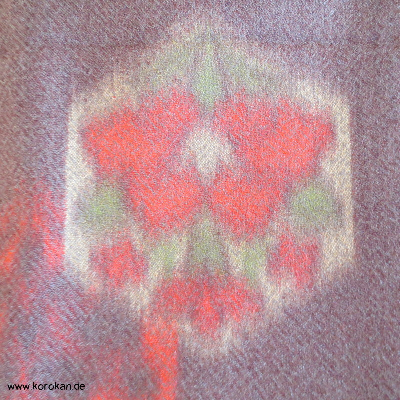 Kikko Muster rot in braun Kimono Wollflanell, doppelte Breite